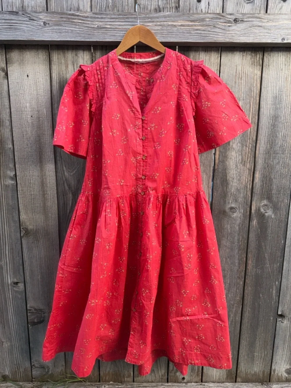 Free People Red Floral Midi Dress